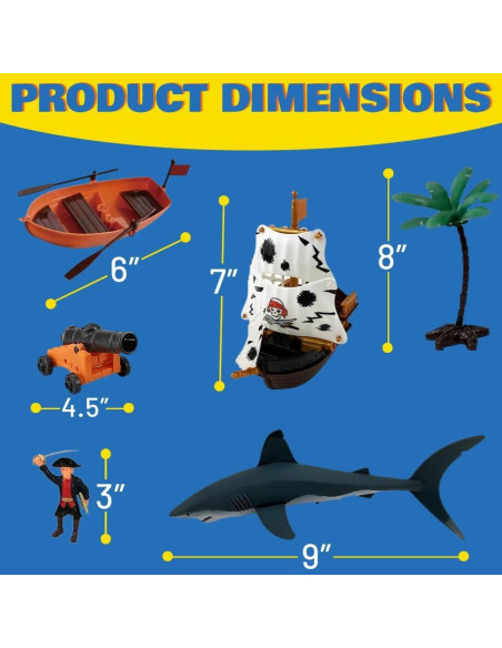 Juego de figuras de acción piratas Liberty Imports 8 piezas