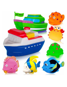 Juguetes de baño BSVZAIYN 8 piezas para bebés 6-36 meses
