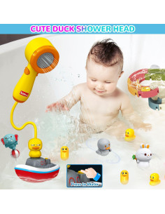 Juguetes de baño Mostop para bebés con pista y animales 2