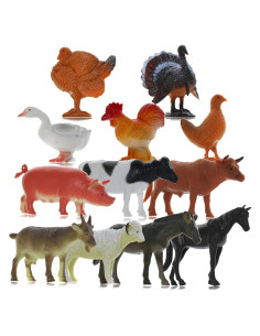 Figuras de Juguete Animales de Granja GiftExpress 12 Piezas