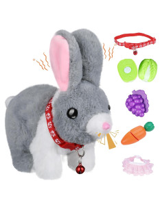 Conejo Saltarín de Peluche Interactivo Jimate Gris 18 cm