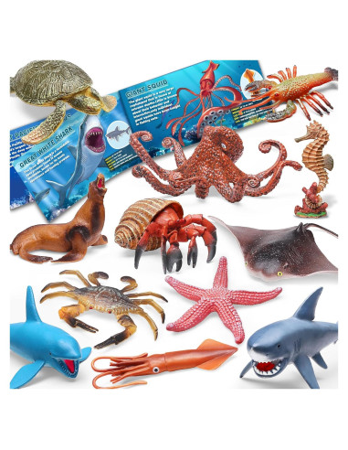 Paquete de 12 Juguetes de Animales Marinos KarberDark