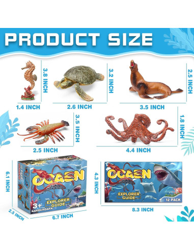 Paquete de 12 Juguetes de Animales Marinos KarberDark