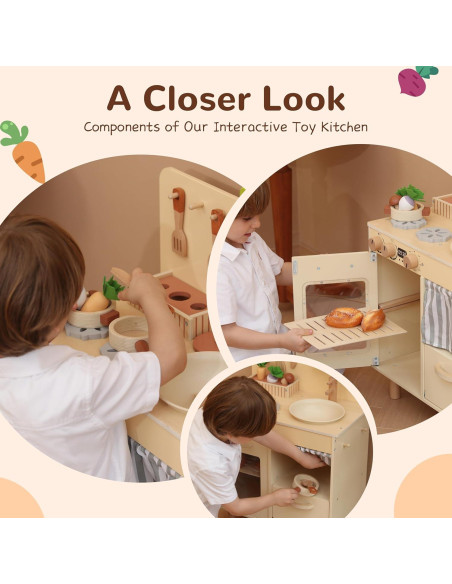 Cocina de Juguete de Madera HANGZHOUSAIPOGUO 30x50cm