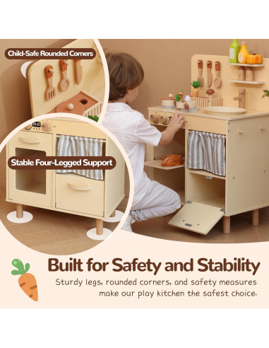 Cocina de Juguete de Madera HANGZHOUSAIPOGUO 30x50cm