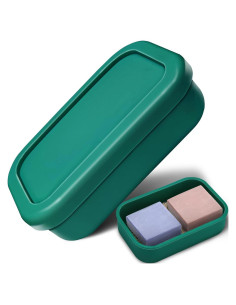 Porta Jabón de Viaje YCROJBK Verde Silicona a Prueba de Fugas