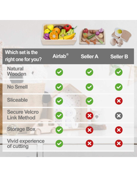 Comida de Juguete de Madera Airlab Frutas y Verduras