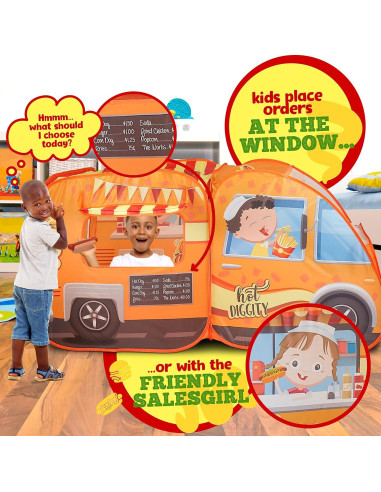 Tienda de Juego Kiddzery Food Truck 54 Piezas 152x82cm