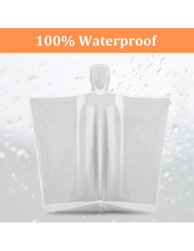 Paquete de 5 Ponchos de Lluvia Desechables Transparentes