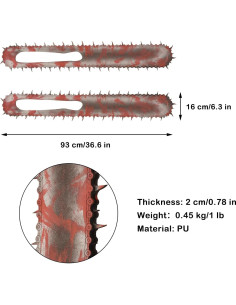 Arma de Cosplay Denji Serrar Mano PU 93 cm Rojo y Gris 2