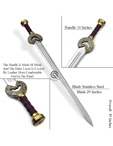 Espada de Fantasía QURESHI KNIFES 99 cm con Funda y Placa