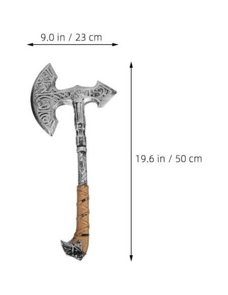 2 Hachas Falsas de Espuma para Disfraz Halloween Vikingos