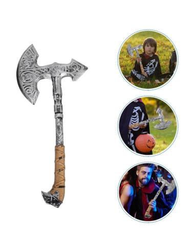 2 Hachas Falsas de Espuma para Disfraz Halloween Vikingos