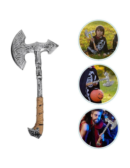 2 Hachas Falsas de Espuma para Disfraz Halloween Vikingos