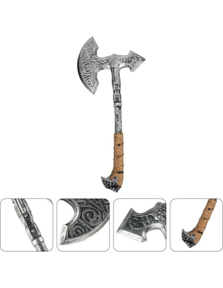 2 Hachas Falsas de Espuma para Disfraz Halloween Vikingos