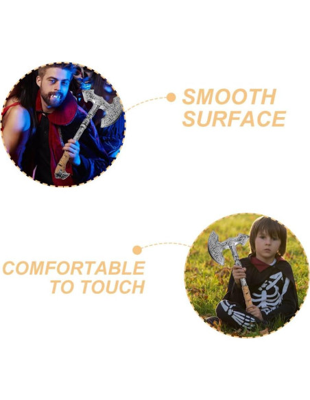 2 Hachas Falsas de Espuma para Disfraz Halloween Vikingos