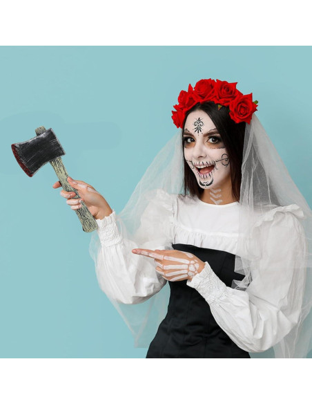 Hacha Grande Artificial Halloween Honbay 29.5 cm Realista