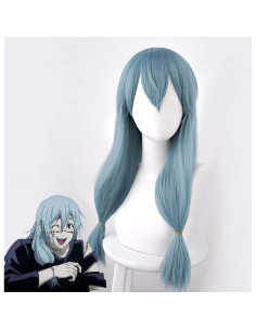 Peluca Mahito Azul 65 cm Fibras Resistentes al Calor 2