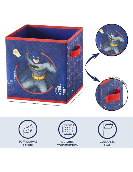 Conjunto 2 Cubos Almacenamiento Batman Idea Nuova 25x25 cm