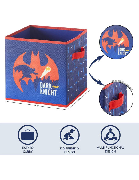 Conjunto 2 Cubos Almacenamiento Batman Idea Nuova 25x25 cm