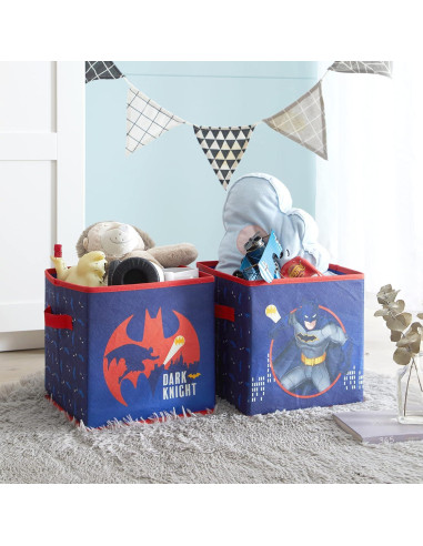 Conjunto 2 Cubos Almacenamiento Batman Idea Nuova 25x25 cm