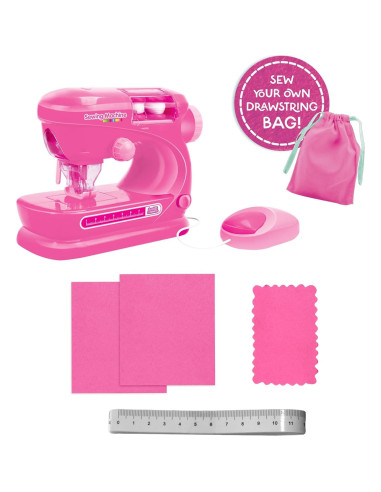 Kit de Costura para Niños Anker Play - Máquina Rosa, 7 Piezas