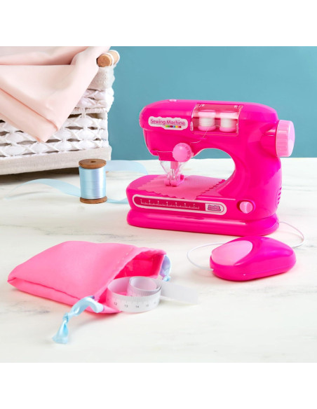 Kit de Costura para Niños Anker Play - Máquina Rosa, 7 Piezas