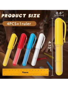 Marcadores de Tiza para Tela Vizava - 4 Colores + Regla 15cm 2