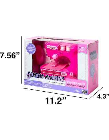 Kit de Costura para Niños Anker Play - Máquina Rosa, 7 Piezas