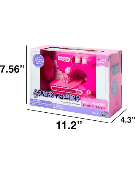 Kit de Costura para Niños Anker Play - Máquina Rosa, 7 Piezas
