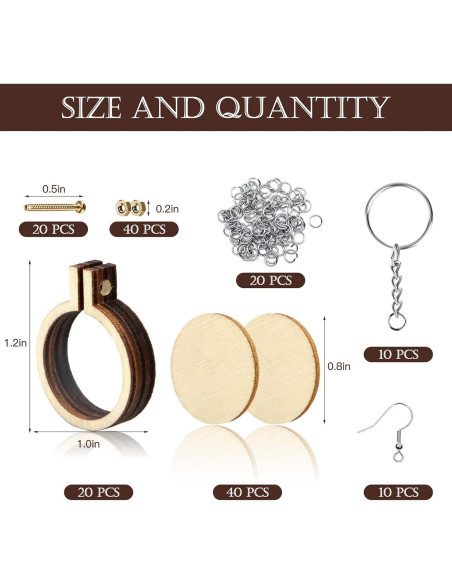 ZOCONE 20 Paquetes Aros de Bordado de Madera Redondos ZOCONE 20 Paquetes Aros de Bordado de Madera Redondos