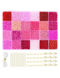 Kit de Cuentas de Vidrio Vtssvow 3mm 10000pcs Mezcla Roja