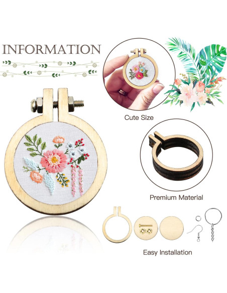 ZOCONE 20 Paquetes Aros de Bordado de Madera Redondos ZOCONE 20 Paquetes Aros de Bordado de Madera Redondos