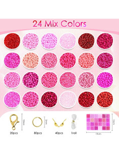 Kit de Cuentas de Vidrio Vtssvow 3mm 10000pcs Mezcla Roja 2