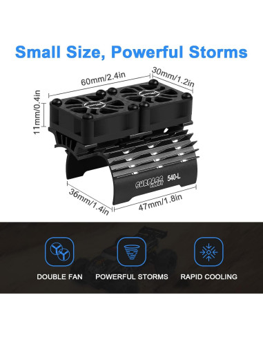 Ventilador Doble 30mm ARRAROWN para Motor RC 36mm