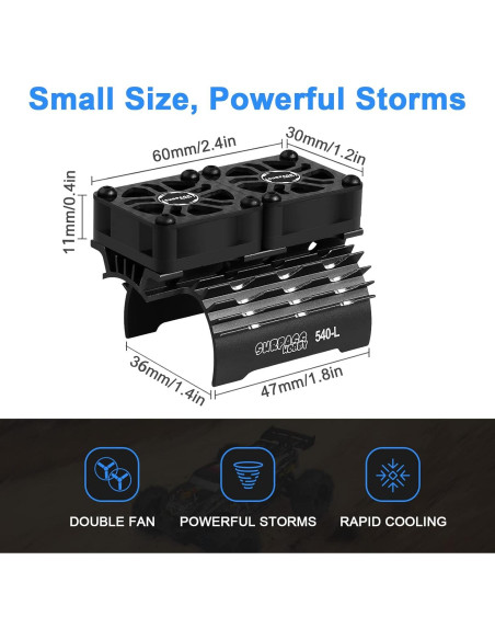 Ventilador Doble 30mm ARRAROWN para Motor RC 36mm