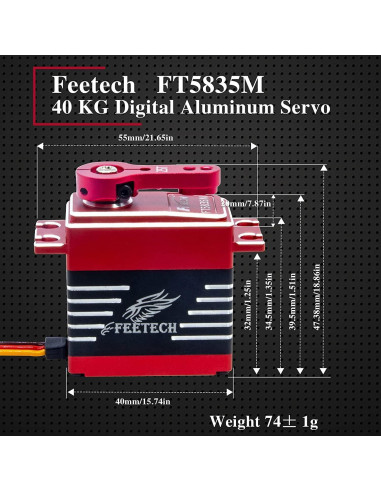 Servo Motor Digital FEETECH 35KG 180 Grados Aluminio