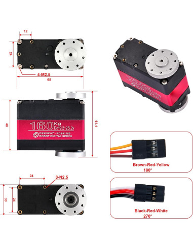 Servo Digital Wishiot 160kg Doble Eje 24V para Robótica