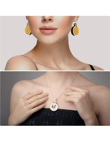 ZOCONE 20 Paquetes Aros de Bordado de Madera Redondos