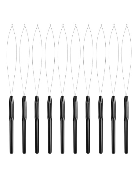 Kit de 10 Enhebradores de Agujas GAQWOK para Extensiones de Cabello