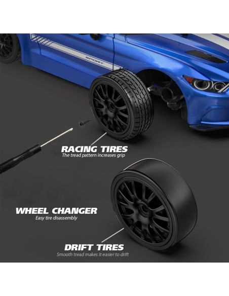 Coche RC Drift 4WD KAIMIO 1:16 30KM/H con Luces LED