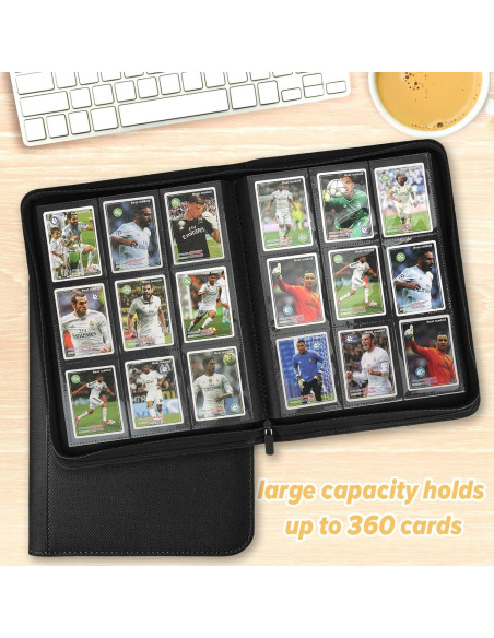 Carpeta de Tarjetas GERMUN 9 Bolsillos Negra para 360 Tarjetas