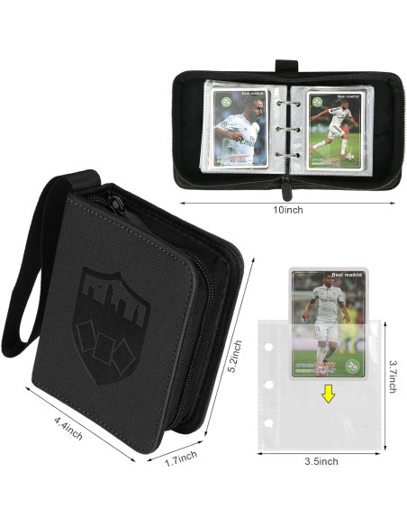 Carpeta de Tarjetas 1 Pocket TRBINDER Negra 80 Bolsillos