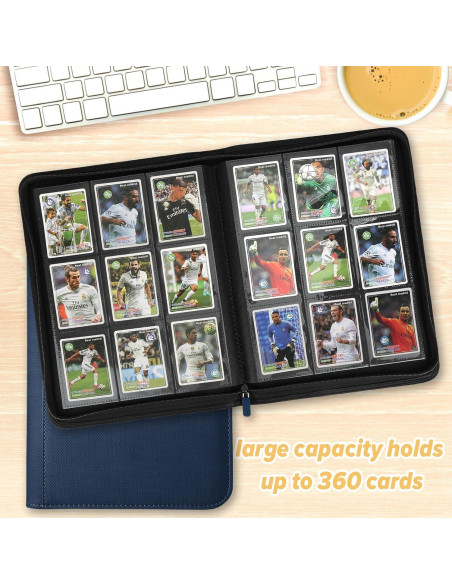 Carpeta de Tarjetas GERMUN 9 Bolsillos Azul para 360 Tarjetas