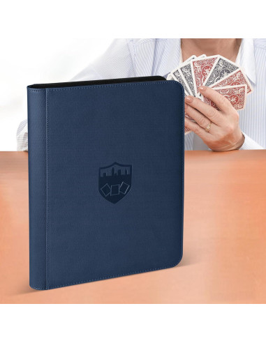 Carpeta de Tarjetas GERMUN 9 Bolsillos Azul para 360 Tarjetas