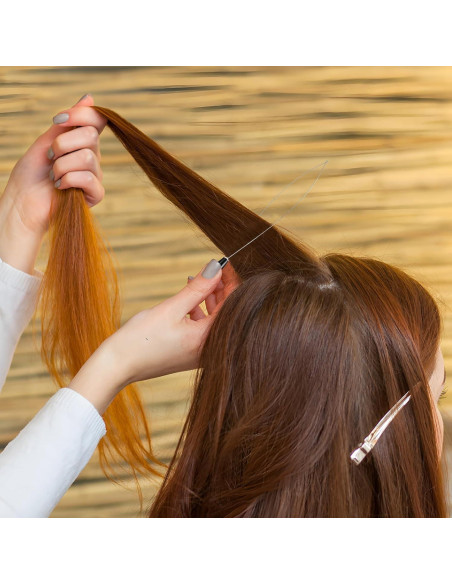 Kit de 10 Enhebradores de Agujas GAQWOK para Extensiones de Cabello