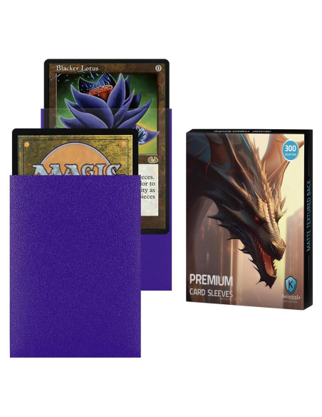 Mangas de cartas Katomula 300CT moradas texturizadas