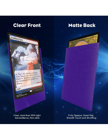 Mangas de cartas Katomula 300CT moradas texturizadas