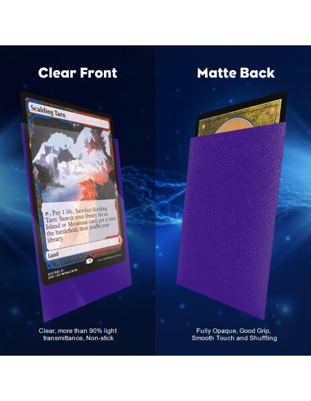 Mangas de cartas Katomula 300CT moradas texturizadas