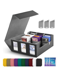 Caja de Almacenamiento de Cartas UAONO 1800+ Negra y Gris